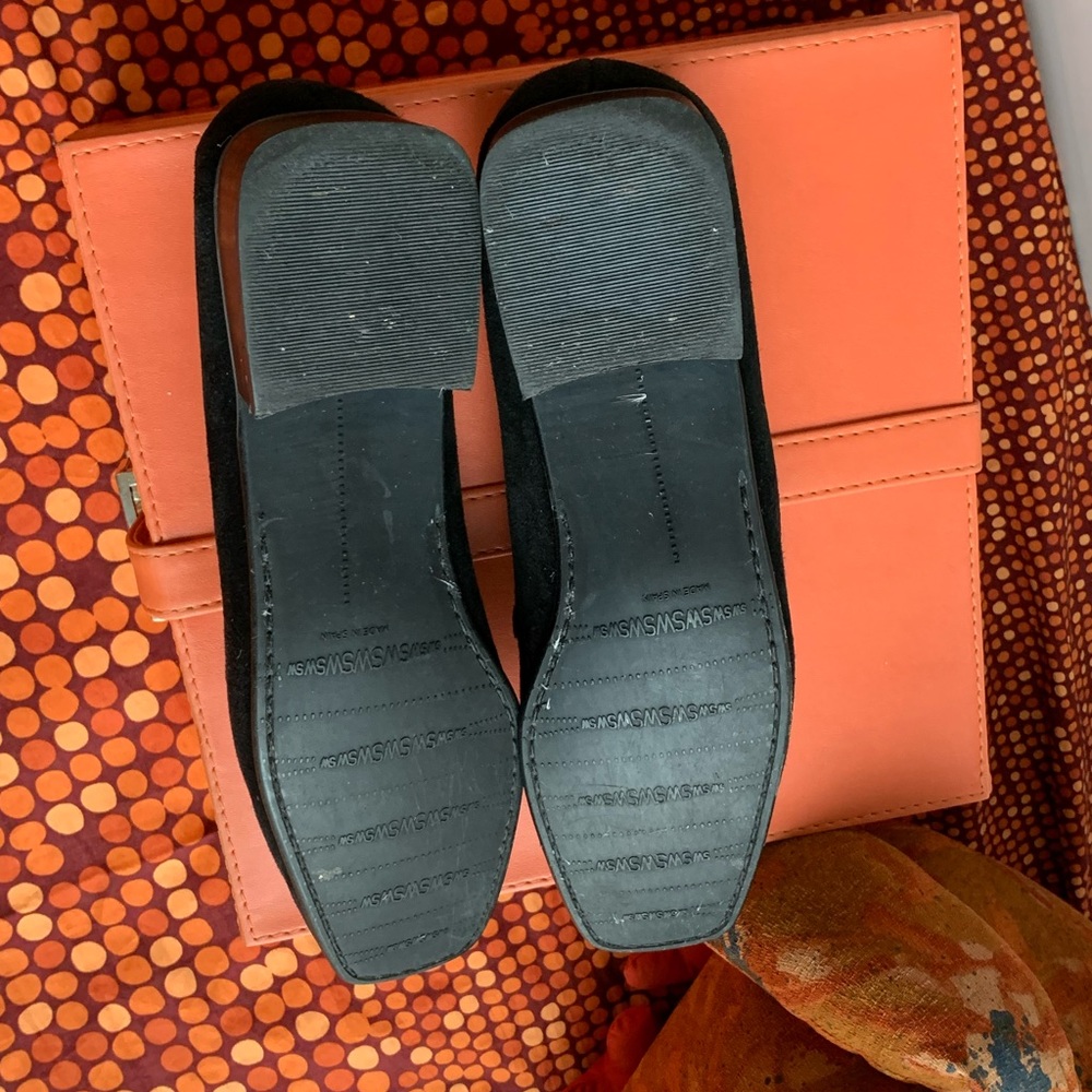 Stuart Weitzman Black Suede Flats Loafers - Picture 6 of 8